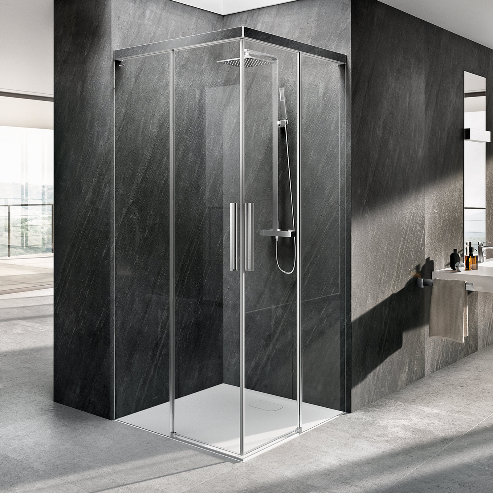 Enfin, prendre sa douche sans essuyer le verre. - CareTec Pro B -  Landingpages - DUSCHOLUX - la douche et le luxe